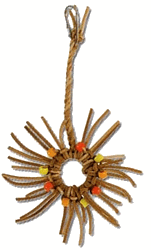 9PT00645 Leather Sun Wreath Small